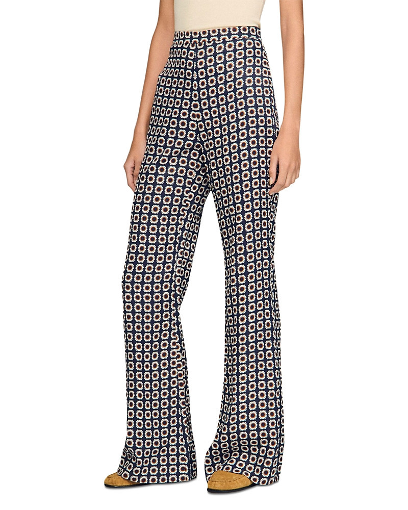 Sandro Floral Print Flowy Trousers | Bloomingdale's (US)