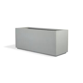 Milan Tall 46 in. x 17 in. Concrete Gray Composite Trough | The Home Depot