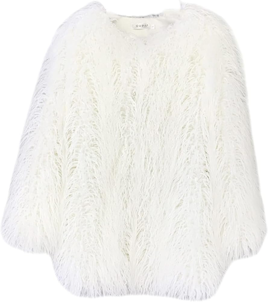 Women's Fluffy Faux Fur Outwear Parka Coat,Warm Jackets with Long Sleeve | Amazon (US)