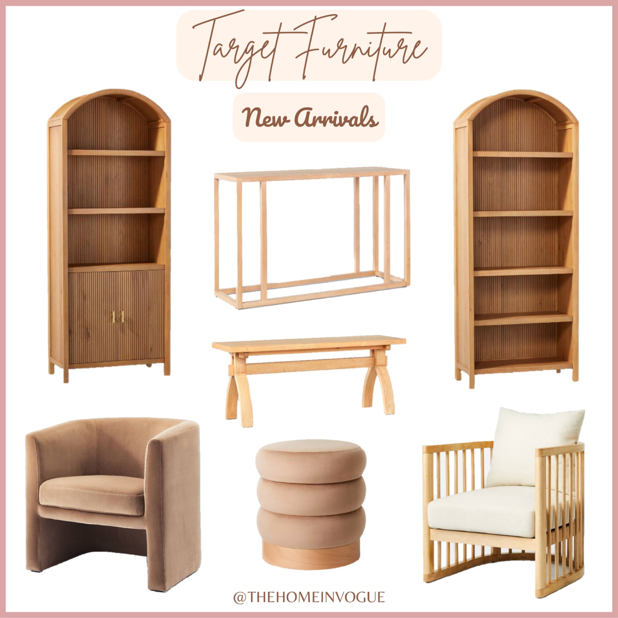 Target Threshold with Studio McGee furniture new arrivals, Target Hearth & Hand with Magnolia furniture new arrivals, Target furniture new releases, arch bookcase, accent chair, ottoman, chaise, console table, writing desk, wooden bench, barrel spindle back accent chair, tufted ottoman, upholstered chair, barrel chair, wingback chair 

#LTKsalealert #LTKhome #LTKFind