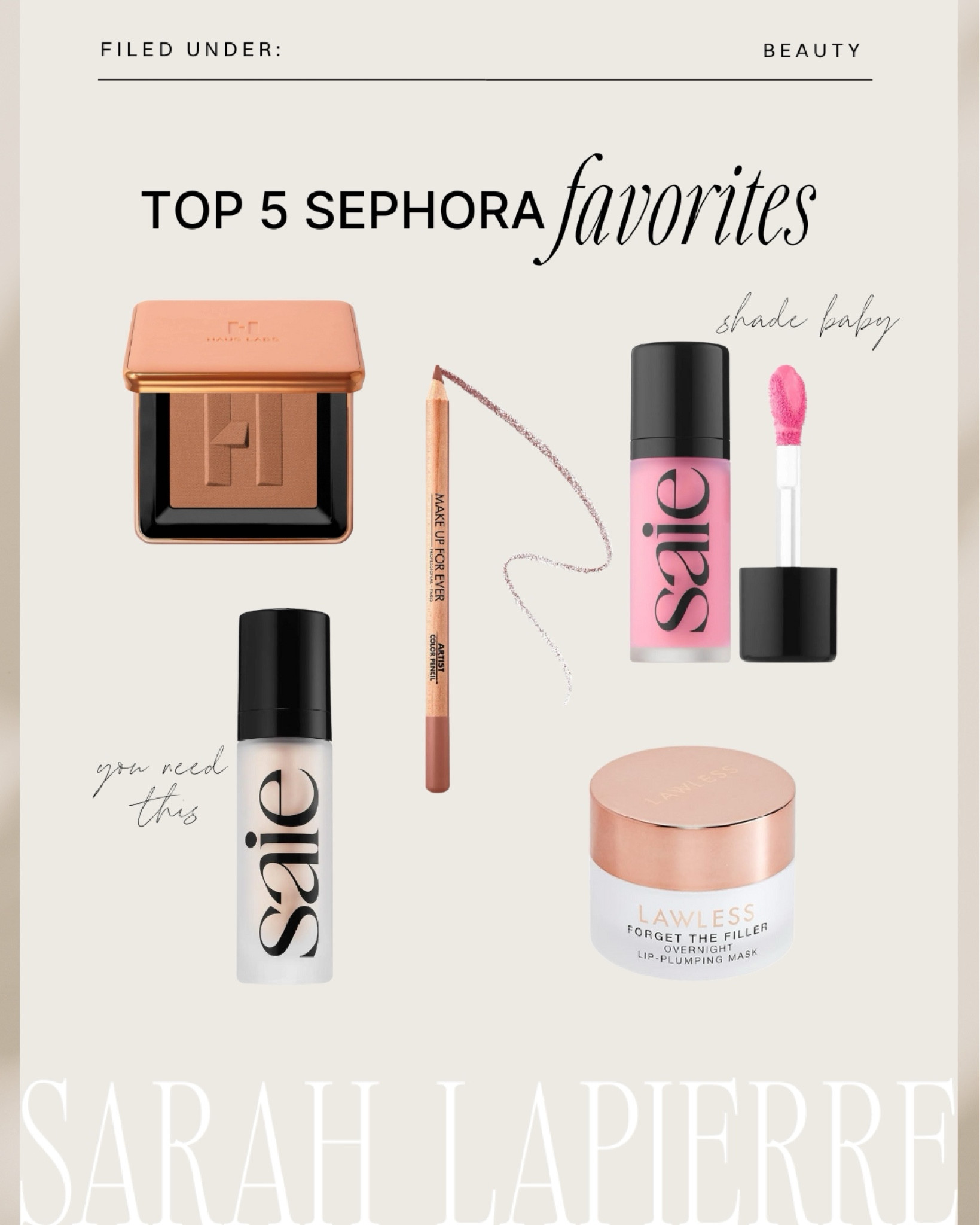 My 5 favorite products from Sephora 🫶🏼 I use these everyday! 

#LTKxSephora #LTKsalealert #LTKbeauty