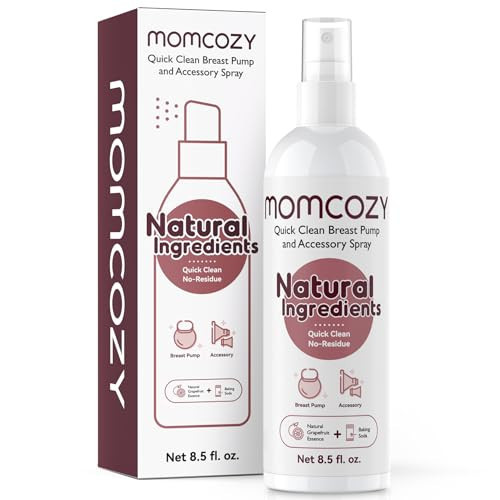 Momcozy Portable Breast Pump Cleaning Spray, Effective Milk Fat Removal & Residue-Free, Natural Grapefruit Scent, Pump Spray for Breast Pump or Accessories, and Other Baby Products, 8.5 Fl Oz | Amazon (US)