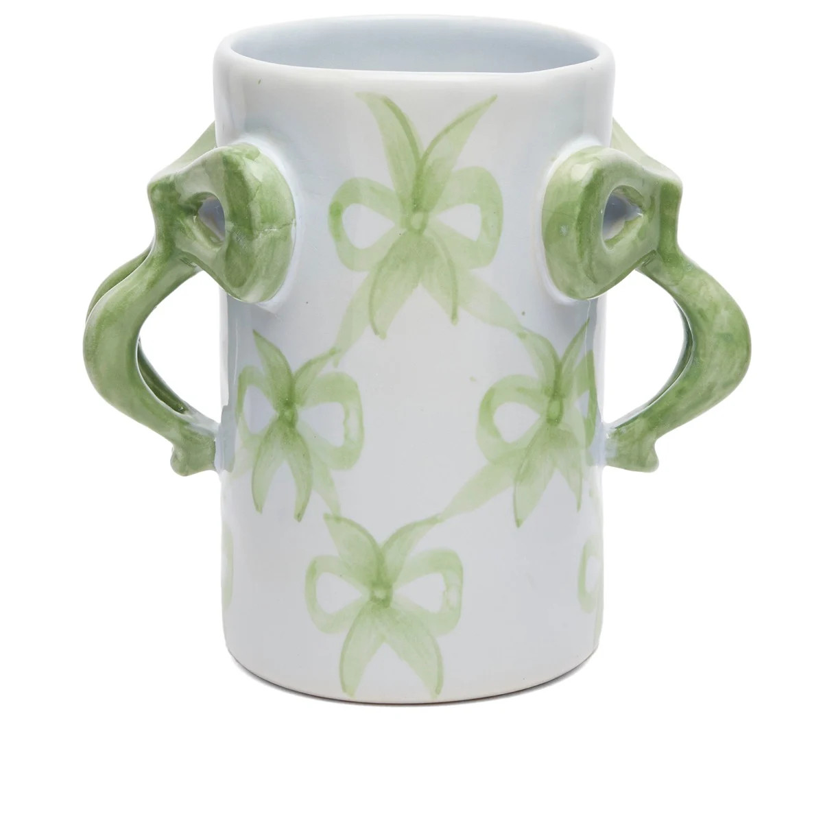 Damson Madder Women's Bow Bow Vase in Green Bow/Blue | END. Clothing