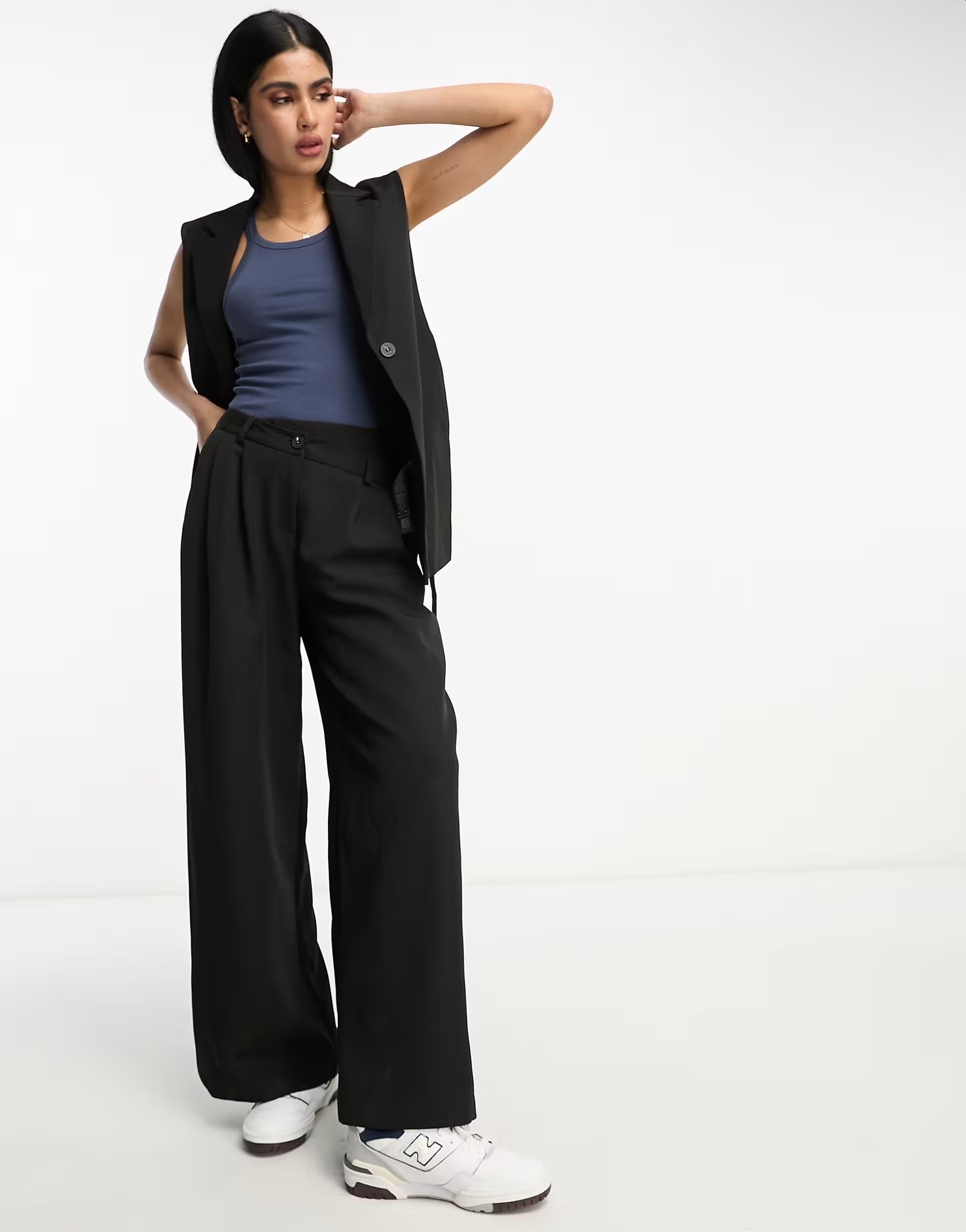 Miss Selfridge asymmetric waist wide leg pants - part of a set | ASOS (Global)