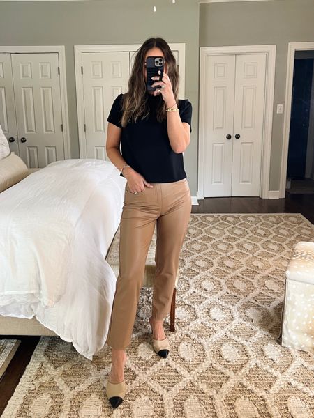 Love this black classic top and faux leather pants from Spanx - both on sale until midnight!! 

KATHLEENXSPANX for 10% off + free shipping

#LTKCyberWeek #LTKsalealert