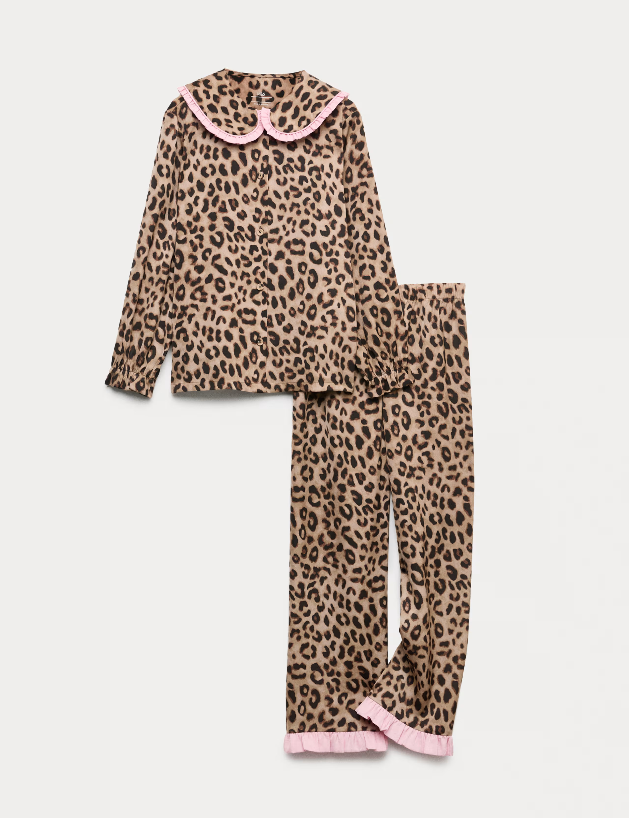 Leopard Print Satin Pyjamas (3-16 Yrs) | M&S | M&S | Marks & Spencer (UK)