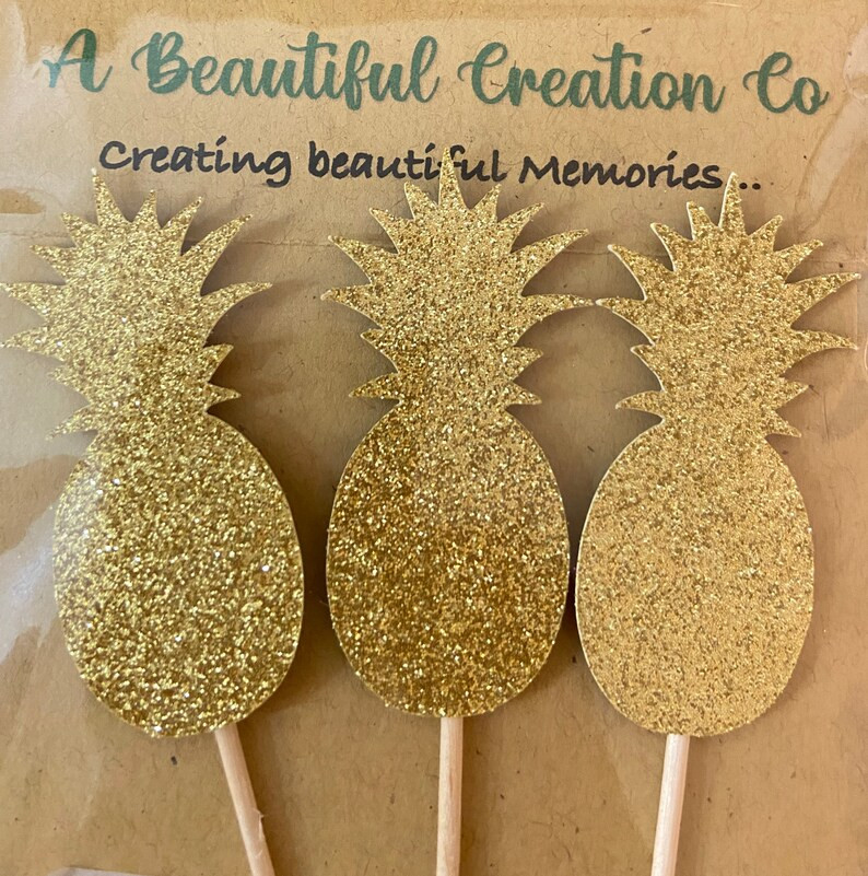 Pineapple Tropical cupcake toppers, PINEAPPLE party, summer fruit party, luau, baby shower | Etsy (US)
