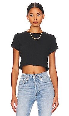 RE/DONE x Hanes Cropped 60's Slim Tee in Black from Revolve.com | Revolve Clothing (Global)
