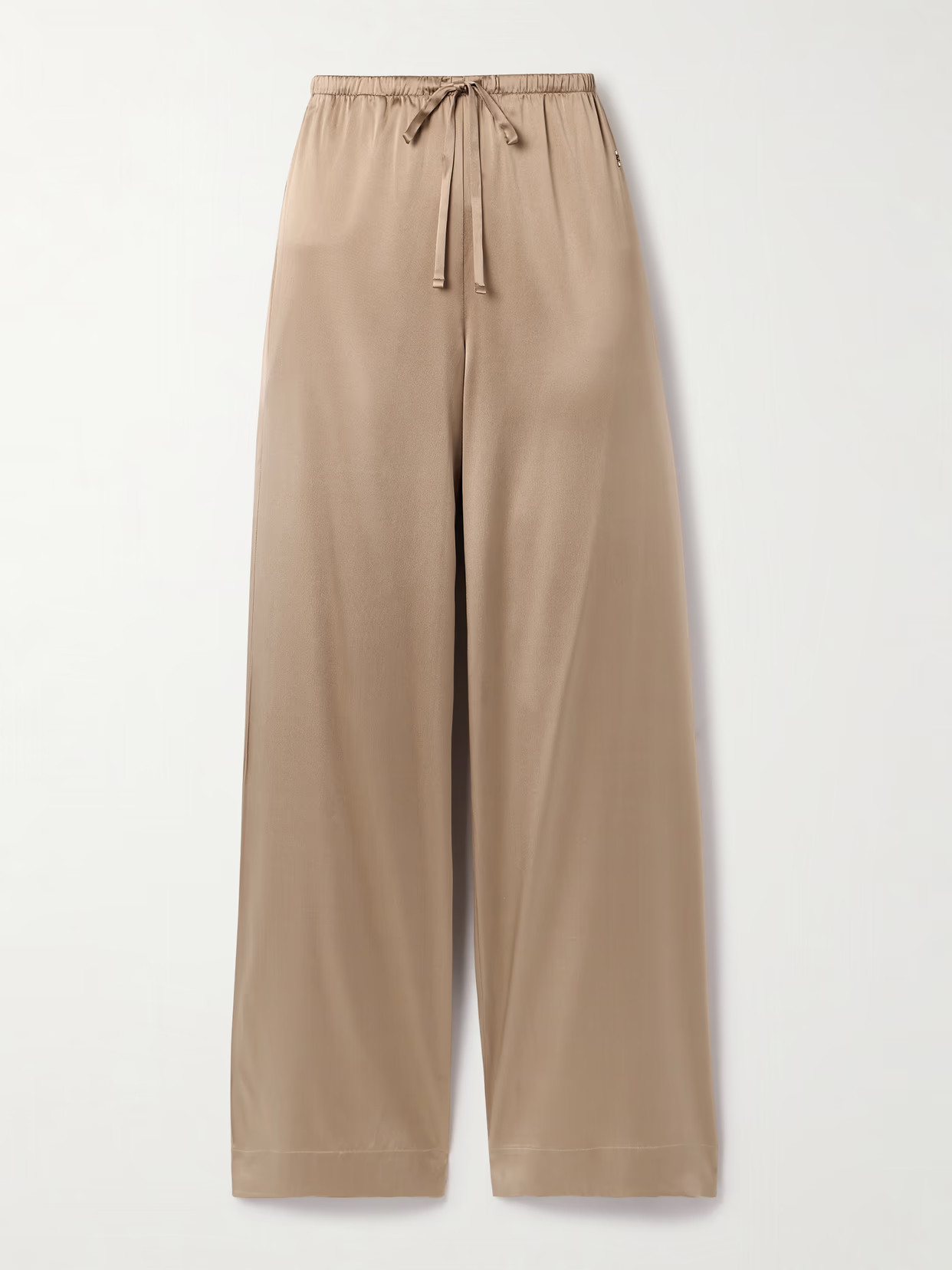 ÉTERNE - Brody Silk-blend Satin Wide-leg Pants - Brown | NET-A-PORTER (US)