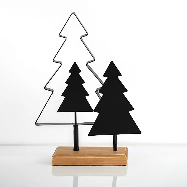Black Cut-Out Christmas Trees Figurine | Kirkland's Home
