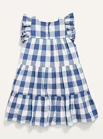 Ruffle-Trim Tiered Gingham Swing Dress for Toddler Girls | Old Navy (US)