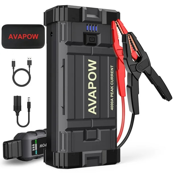 Nexpow Car 4000A Peak 27800mAh Battery Jump Starter, Booster Power Pack, 12V Auto Box with LED Li... | Walmart (US)
