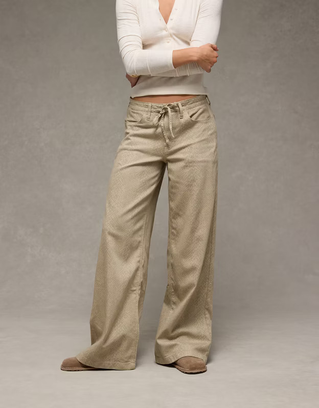 AE Dreamy Drape Stretch Low-Rise Ultra Wide-Leg Pant | American Eagle Outfitters (US & CA)