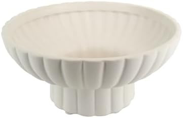Small Modern Pedestal Decor Fruit Bowl 8" Ceramic,Approx 26 oz Fluted Catch-all Bowl,Footed Home ... | Amazon (US)