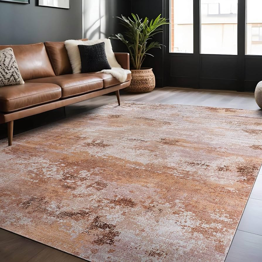 Luul Home Non Slip Rugs 5x7 Modern Abstract Easy Silk Rubber Backing Soft Area Rug for Living Roo... | Amazon (US)