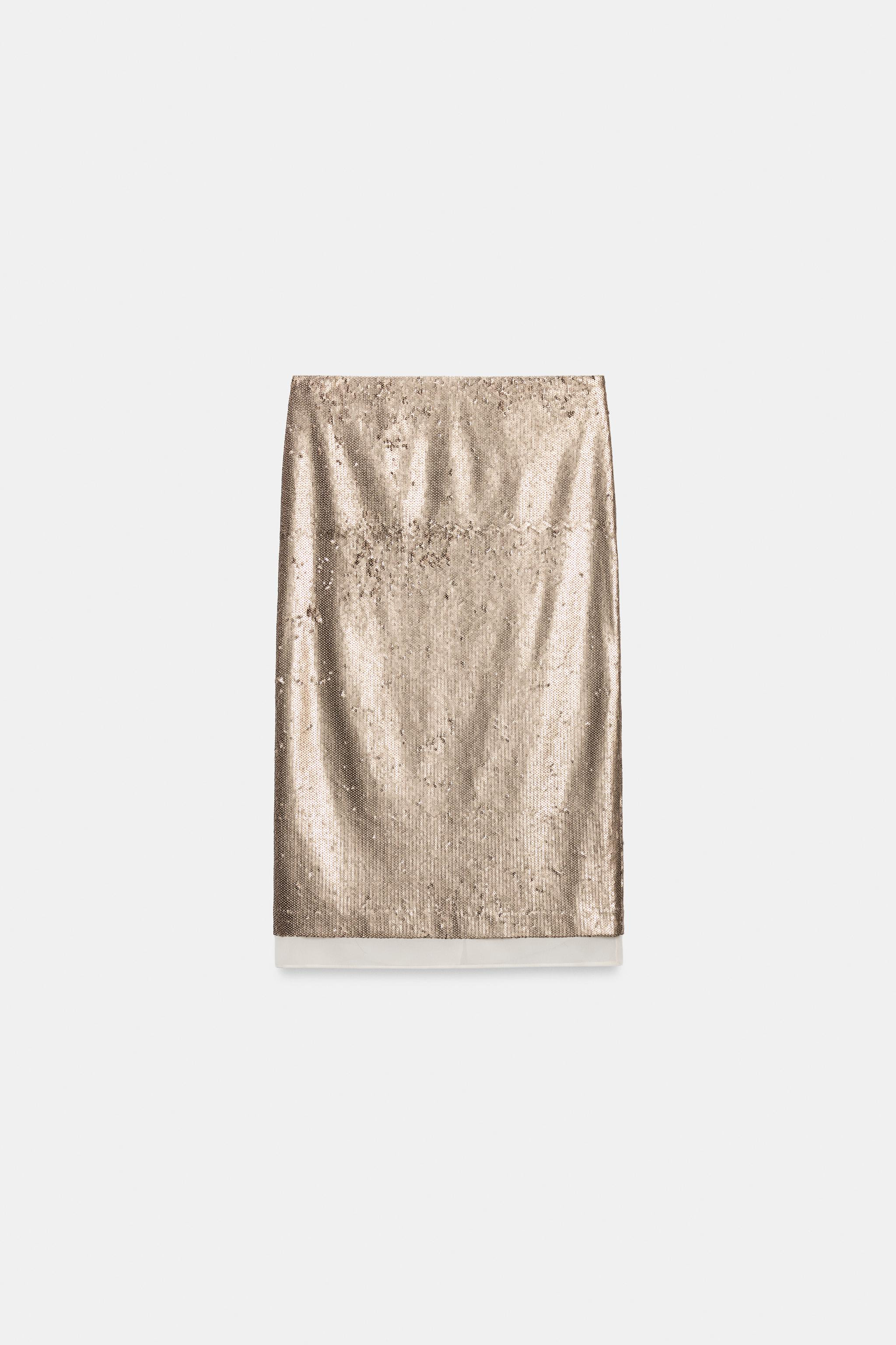 ZW COLLECTION SEQUIN MIDI SKIRT | Zara Canada