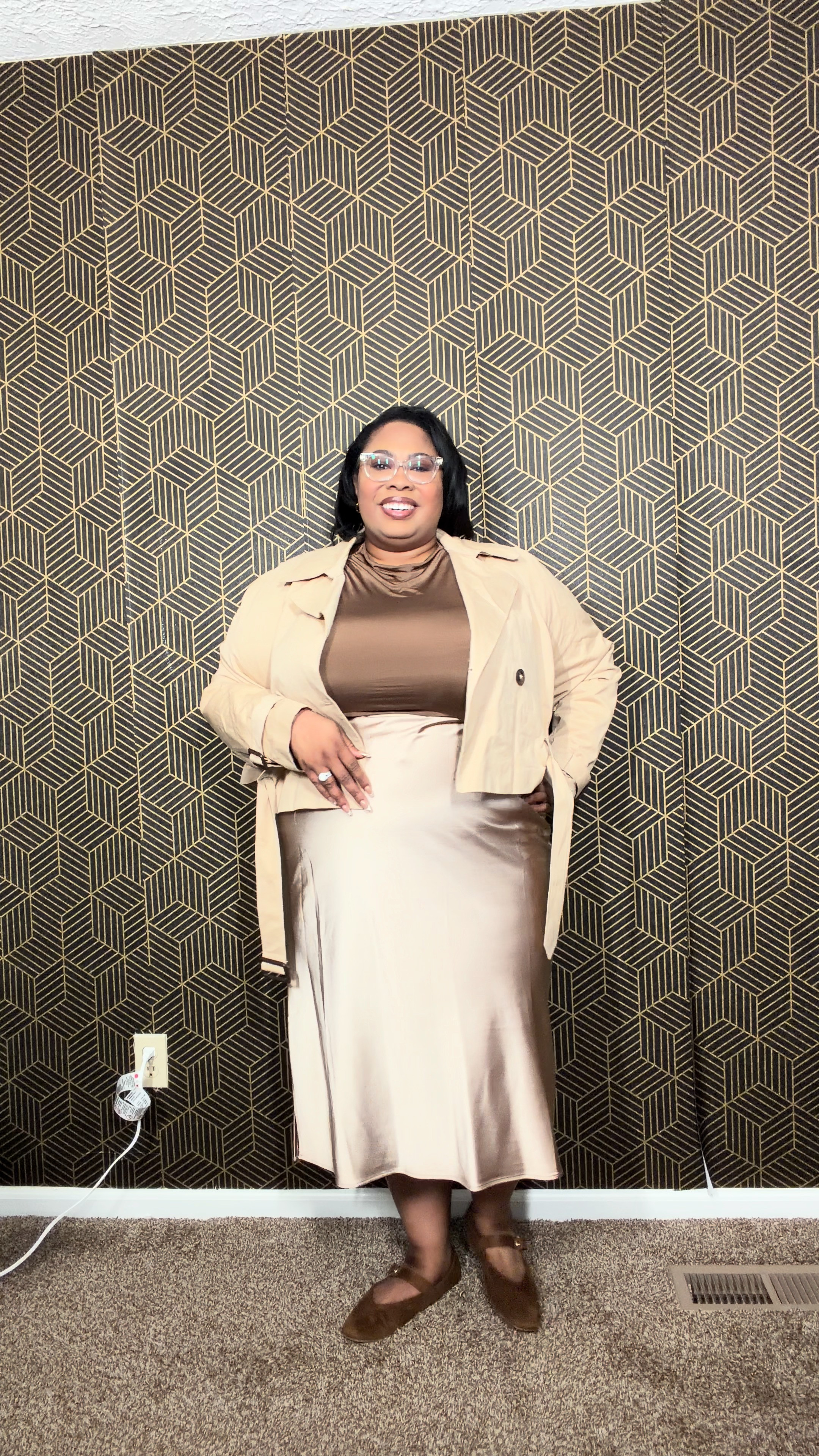 You can't dress for spring without a good trench jacket and silk skirt!  

 #LTKootd #LTKMidsize #LTKPlusSize