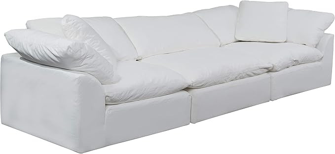 Sunset Trading Cloud Puff 3 Piece Modular Performance White Sectional Slipcovered Sofa, | Amazon (US)