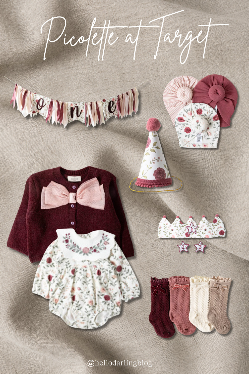 The Picolette at Target collection is full of the sweetest vintage-inspired pieces for your little girl's first birthday. From the floral bubble romper and cozy bow cardigan to the matching party hat, birthday crown, bows, banner, and knit socks, every detail feels timeless and heirloom-worthy. If you're planning a baby girl's first birthday, love floral birthday themes, or are searching for elegant Target baby finds, I've linked all of my favorite pieces below so you can recreate this beautiful celebration before the collection sells out.  

 #LTKmomlife #LTKBaby #LTKKids
