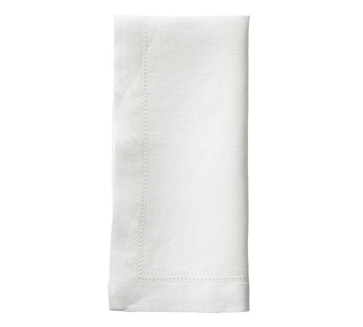 Classic Belgian Flax Linen Hemstitch Napkins | Pottery Barn (US)