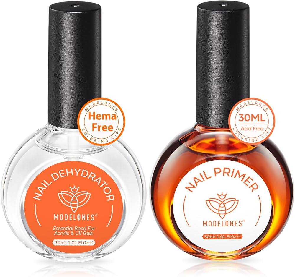 modelones 30 ml Nail Dehydrator and Primer, Acid Free Natural Nail Prep Dehydrate & Bond Primer K... | Amazon (US)