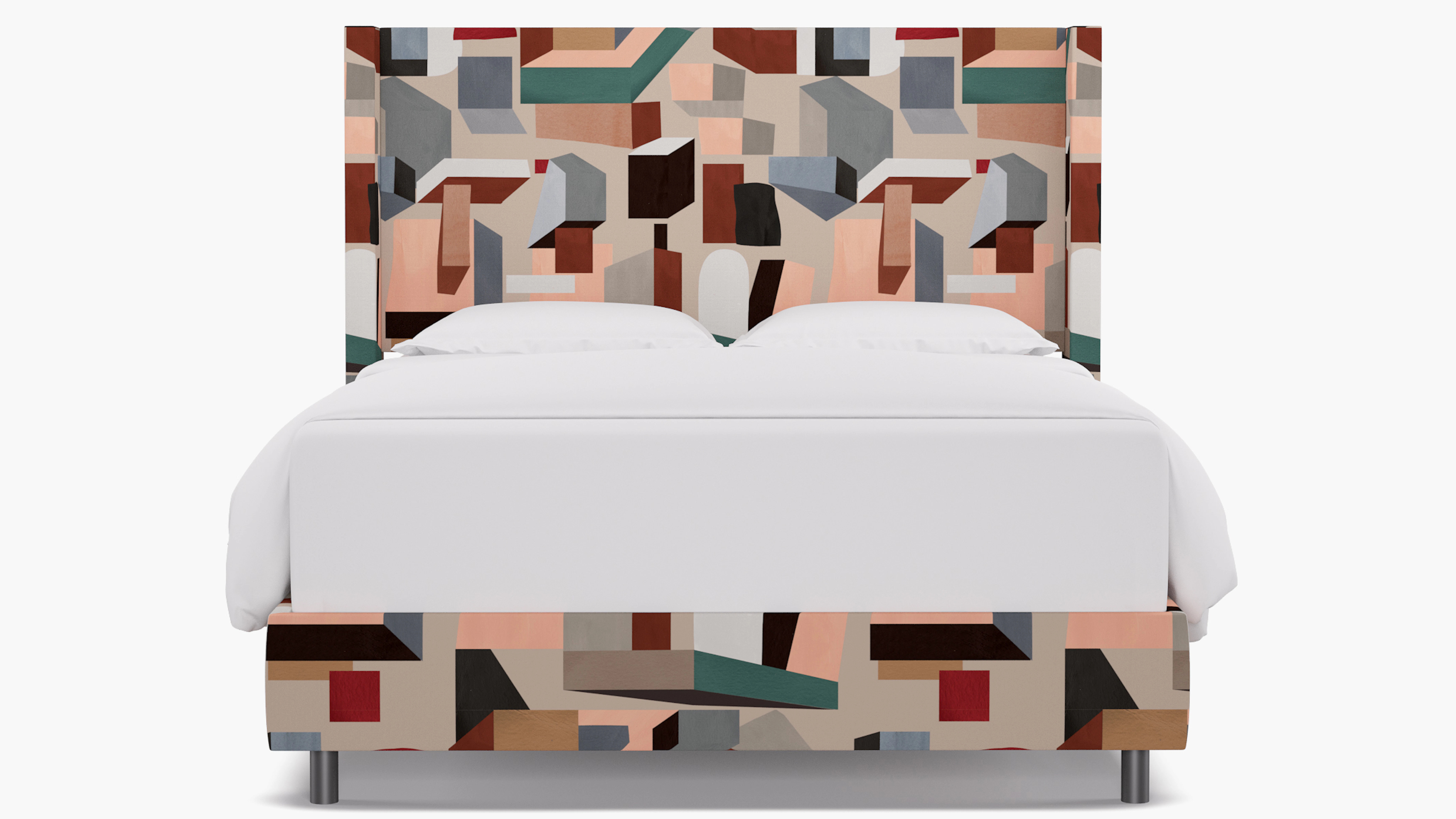 Modern Wingback Bed | Queen | Sand Melio | The Inside