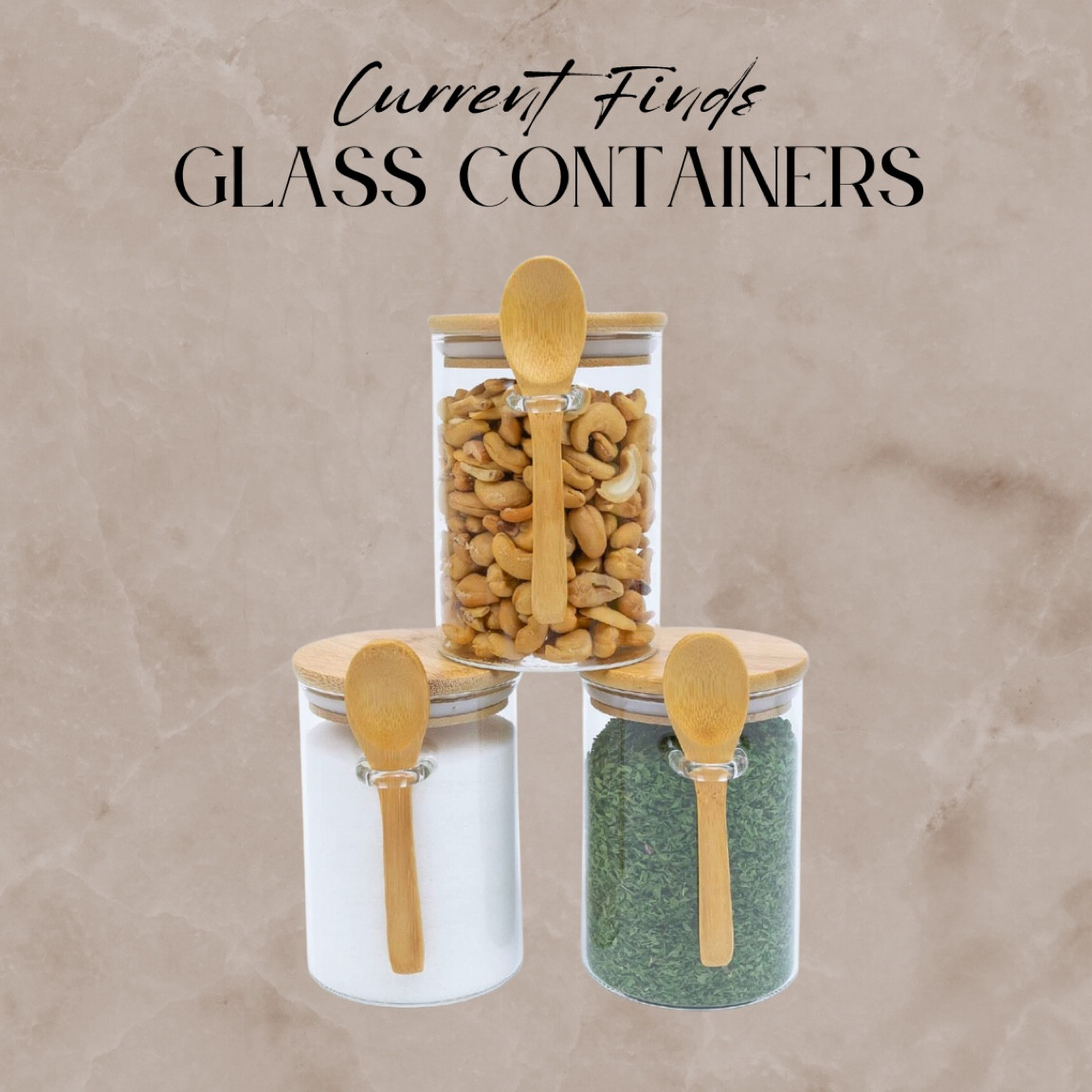 These glass and bamboo storage containers are perfect to keep your fridge and pantry organized. I love that they come with a spoon as well! Sold on Amazon. Home decor, organization, organizer, lid, food.

#LTKhome #LTKFind #LTKSeasonal