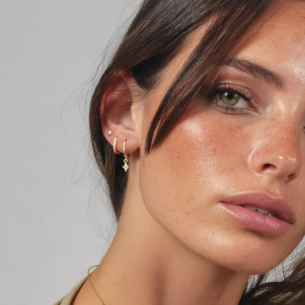 18K Gold Diamond Charlotte Hoop Earring Set | Eyrful Artistry