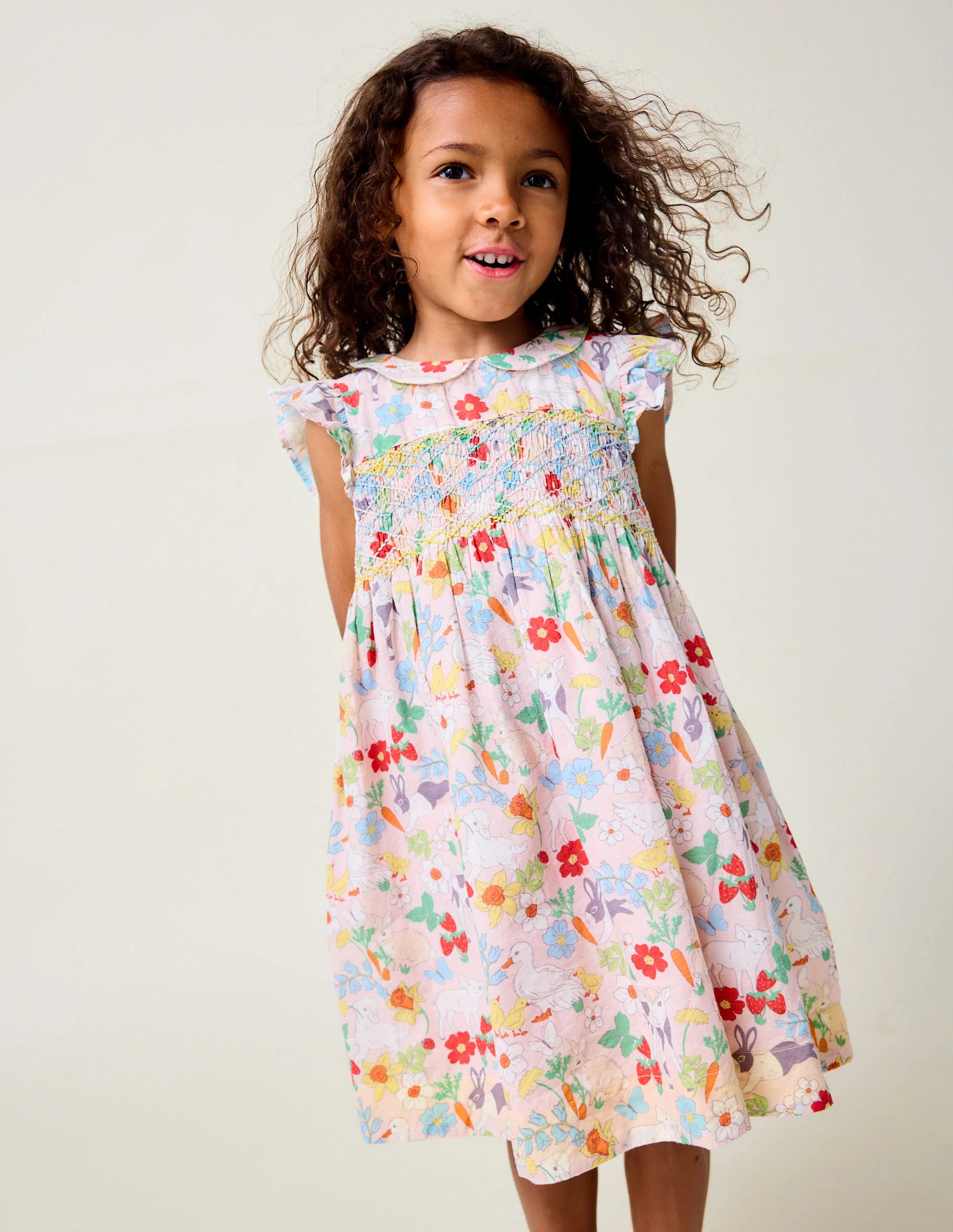 Adeline Smocked Dress-Lilac Spring Meadow | Boden (US)