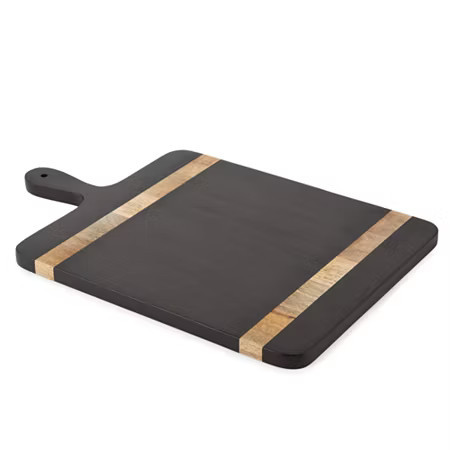Linden Street Natural/Black Wood Inlay 11x17 Cheese Board, One Size, Natural Black | JCPenney