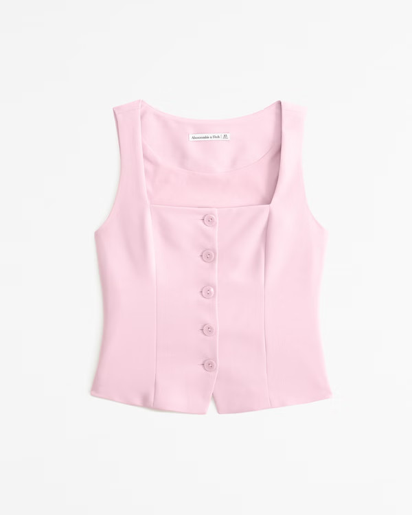 Women's The A&F Mara Tailored Vest Squareneck Set Top | Women's Tops | Abercrombie.com | Abercrombie & Fitch (US)