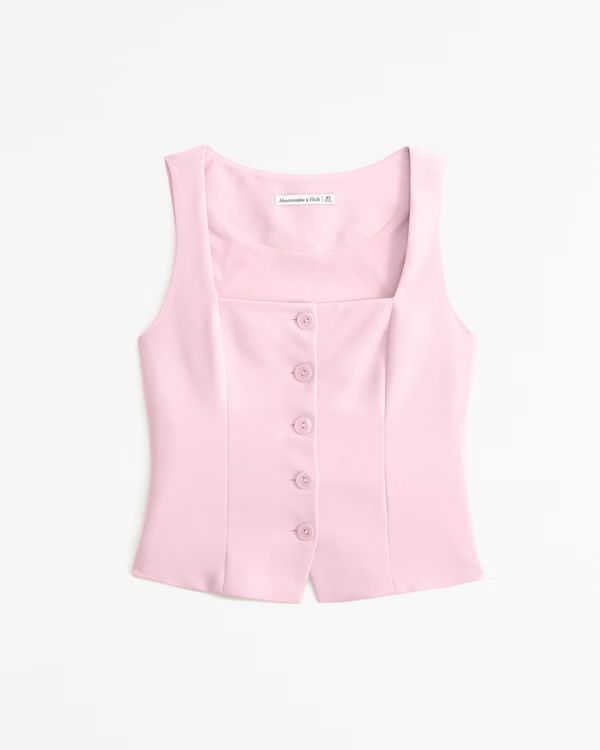 The A&F Mara Tailored Vest Squareneck Set Top | Abercrombie & Fitch (UK)