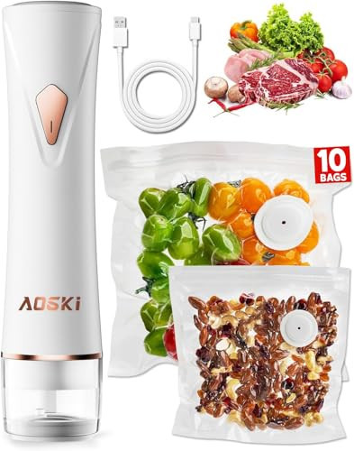Compact Vacuum Sealer for Food Sealer: Handheld Portable Vacuum Sealer Machine for Food Storage, Rechargeable Food Vacuum Sealing for Kitchen Travel Fridge Meal Prep, Gifts for Mom, Wife, Chef & Home | Amazon (US)