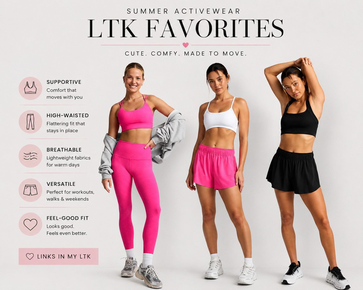 Summer Activewear Favorites You'll Live In


Bright colors, breathable fabrics, and pieces that move with you—these are my favorite activewear finds for summer! Whether you're heading to the gym, walking the neighborhood, training for your next race, or simply running errands, these sets are as comfortable as they are flattering.

From vibrant pink matching sets to classic black staples and easy throw-on shorts, these are the pieces I keep reaching for. They're supportive, lightweight, and perfect for everything from workouts to weekend coffee runs.

Shop all of my summer activewear favorites in my LTK before your size sells out!


#LTK #LTKActive #LTKFitness #WorkoutStyle #Activewear #GymOutfit #RunningGear #FitnessFashion #Athleisure #GymStyle #SummerStyle #PinkActivewear #BlackActivewear #OOTD #FitMom #HYROXTraining #WomenWhoLift #WalkMore #HealthyLifestyle #AmazonFinds 

 