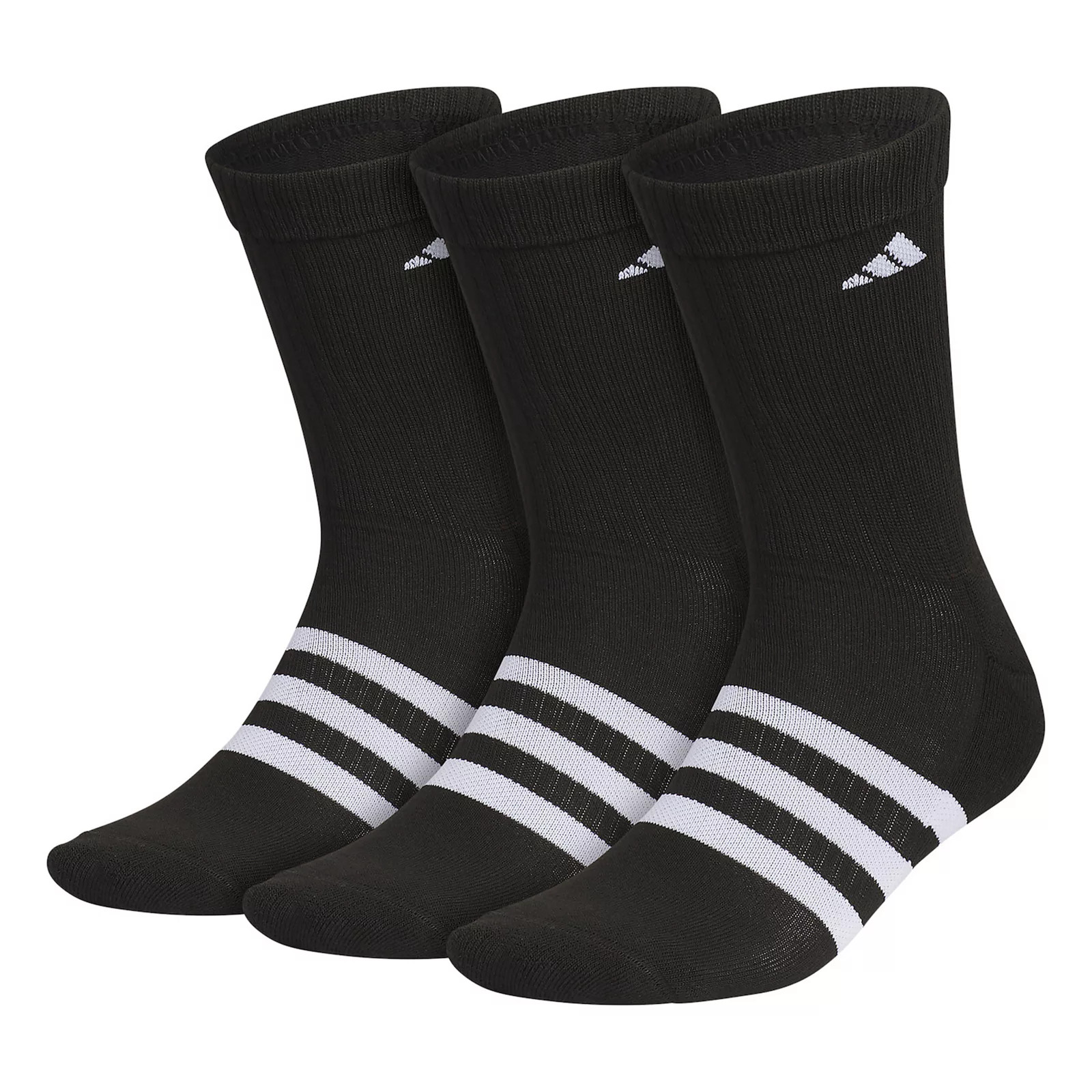 Unisex adidas 3-Pack Monochrome Crew Socks, Women's, Size: 6-9, Black | Kohl's