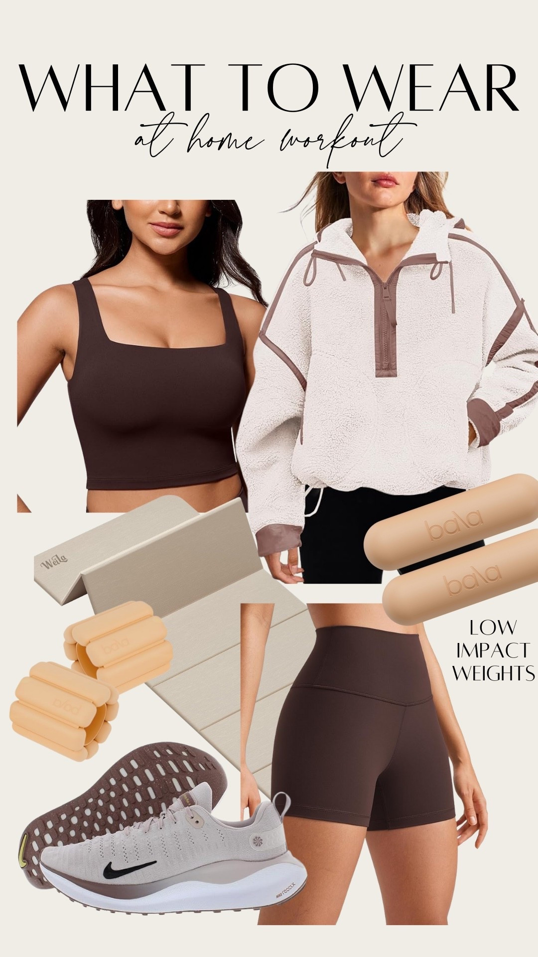 What to wear for an at home workout! The best biker shorts, FP similar fleece pullover and at home workout essentials all from Amazon

#LTKActive