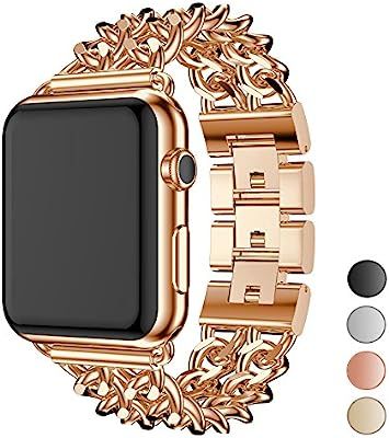 Seoaura Compatible Apple Watch Band 42mm 44mm, Stainless Steel Metal Cowboy Chain Style Replaceme... | Amazon (US)
