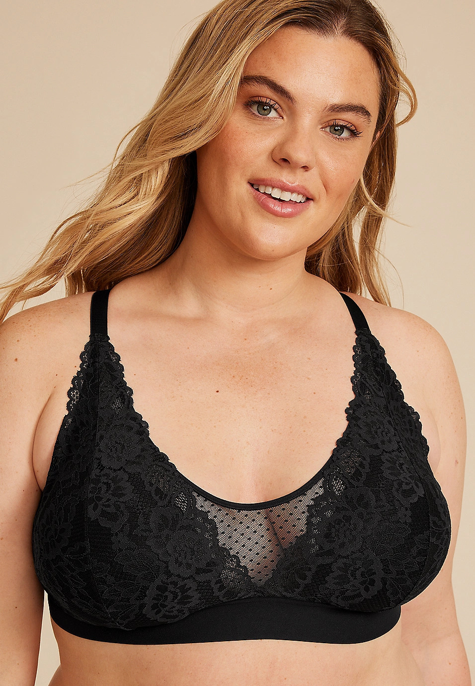 Vintage Lace V Neck Bralette | Maurices