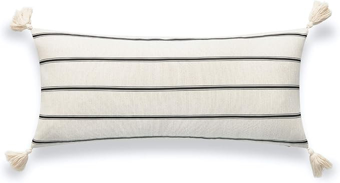 Hofdeco Modern Boho Moroccan Indoor Outdoor Long Lumbar Pillow Cover ONLY for Bed, Backyard, Couc... | Amazon (US)