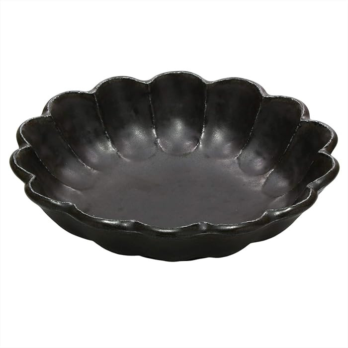 Mino Ware 555-0044 Kaneko Komohei Linka Bowl, Plate, Large Bowl, Black, Parachute Flower, Diamete... | Amazon (US)