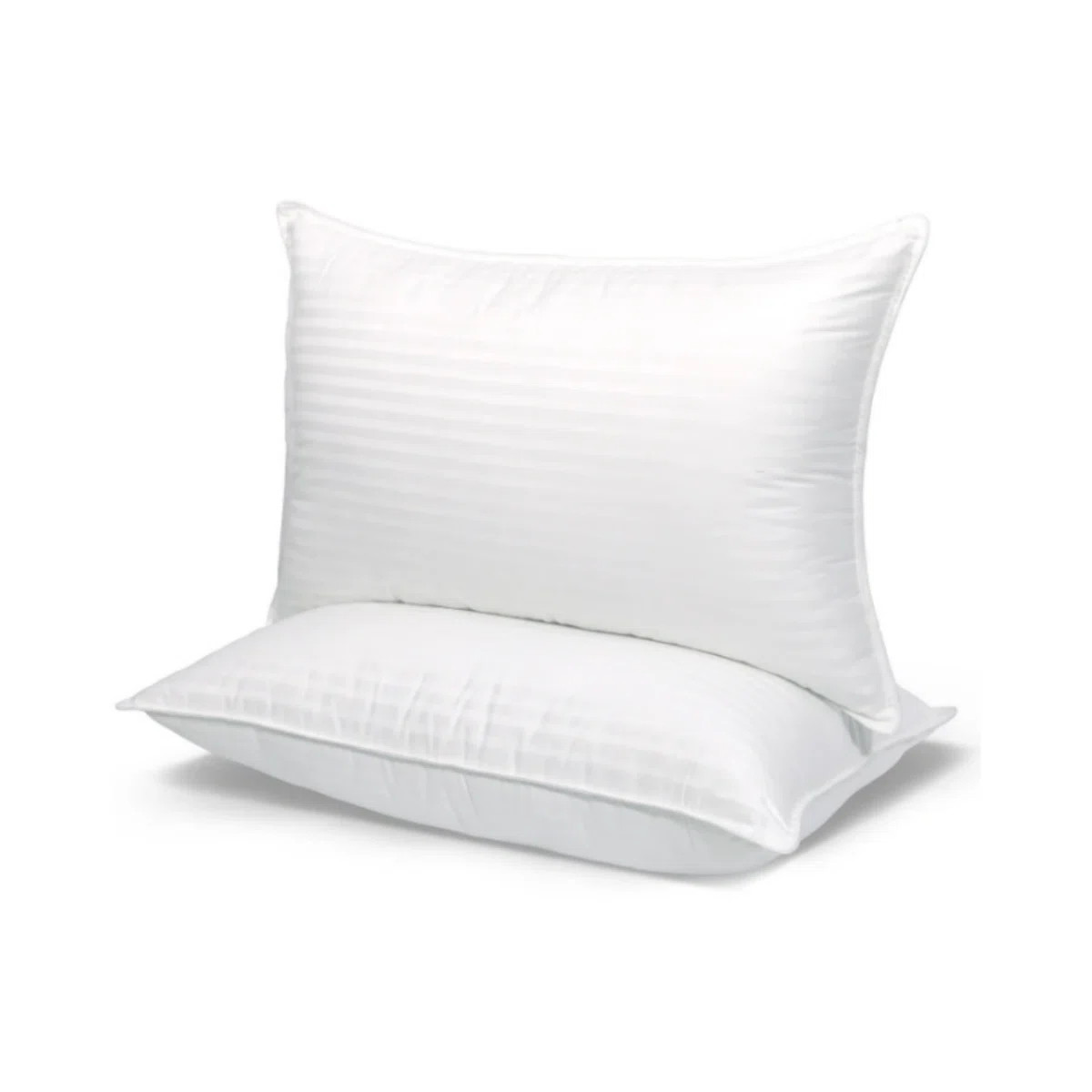 Luxury Cooling Down Alternative Queen bed Pillows with Plush Support Satin stripe Fiber bed Pillo... | Wayfair North America