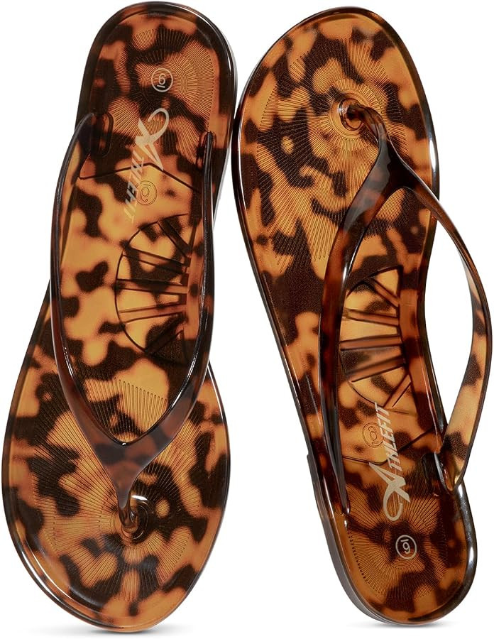 Athlefit Jelly Flip Flops for Women Summer Beach Pool Thong Sandals Non Slip Lightweight Casual S... | Amazon (US)