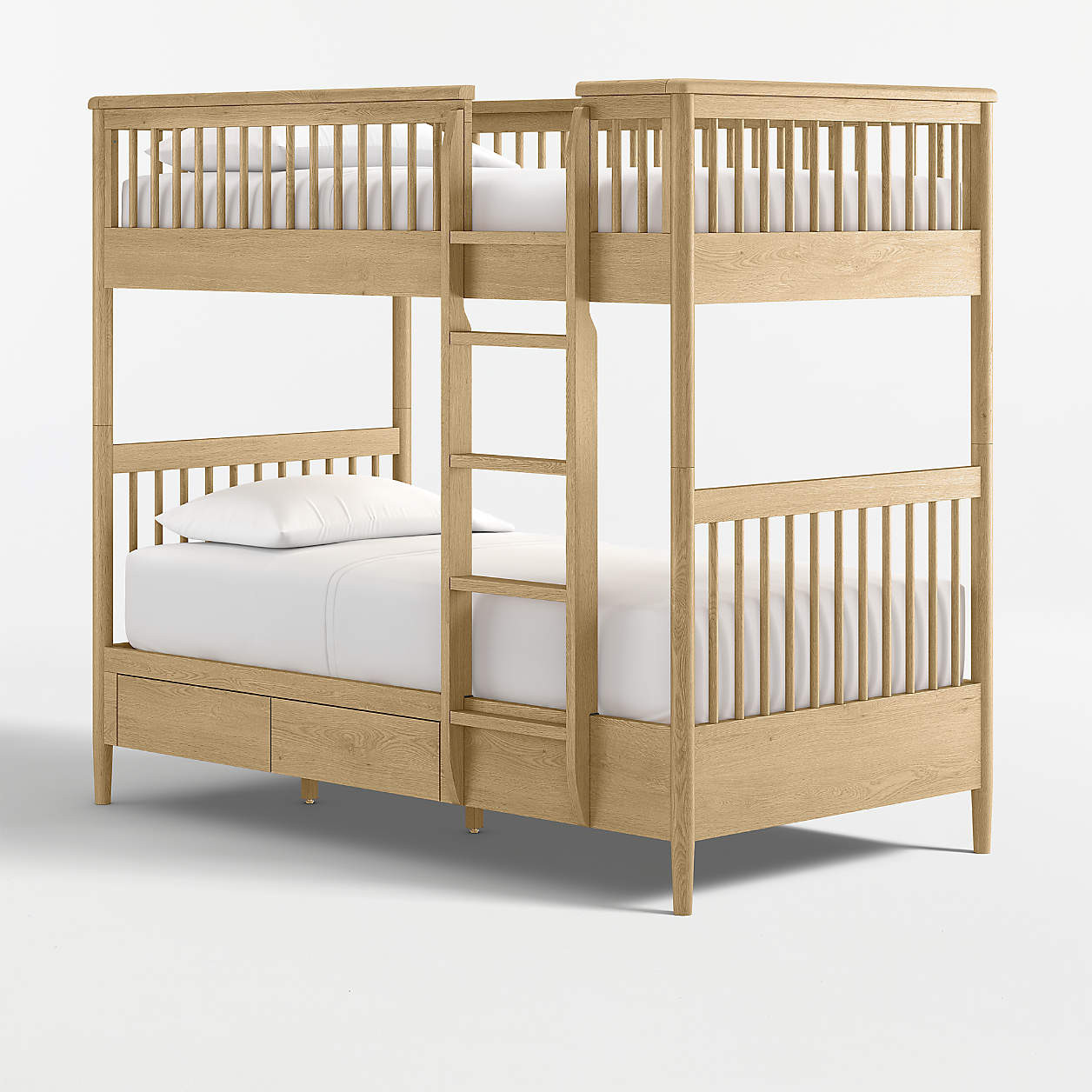 Bodie Natural Oak Wood Kids Twin Storage Bunk Bed | Crate & Kids | Crate & Barrel