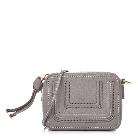 CHLOE Calfskin Mini Marcie Crossbody Bag Cashmere Grey | FASHIONPHILE (US)