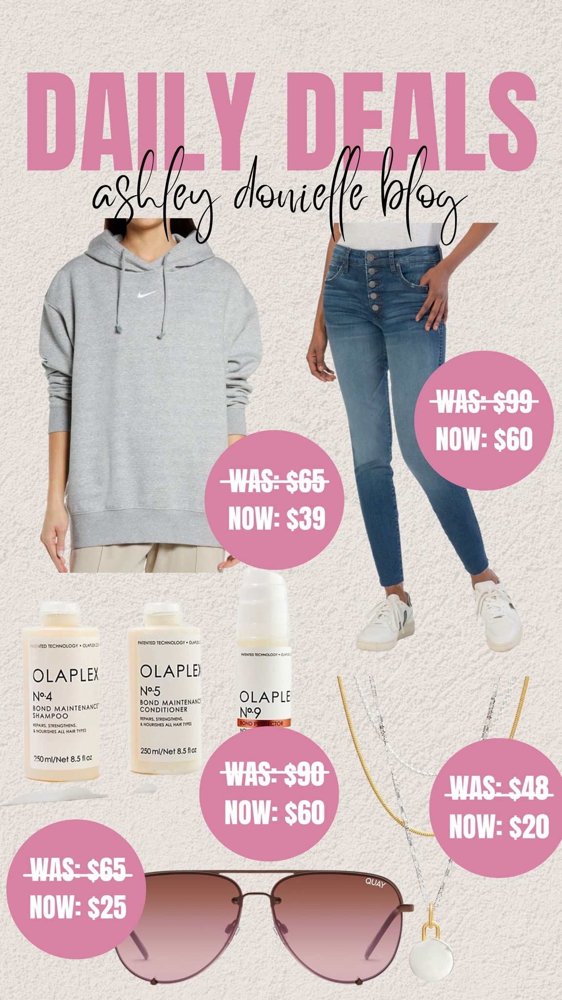 Daily deals!

Sweatshirt, jeans, olaplex, necklace, sunglasses

#LTKfit #LTKSeasonal #LTKsalealert