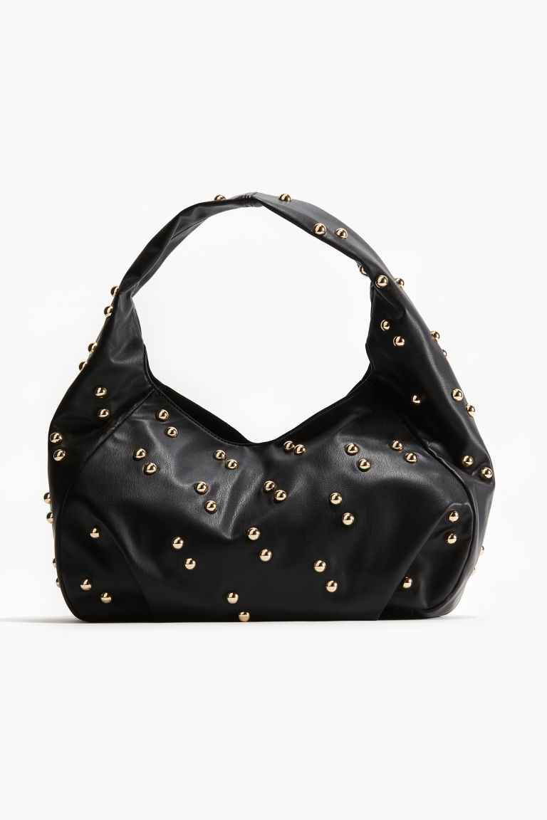 H & M - Stud-Embellished Shoulder Bag - Black | H&M (US + CA)