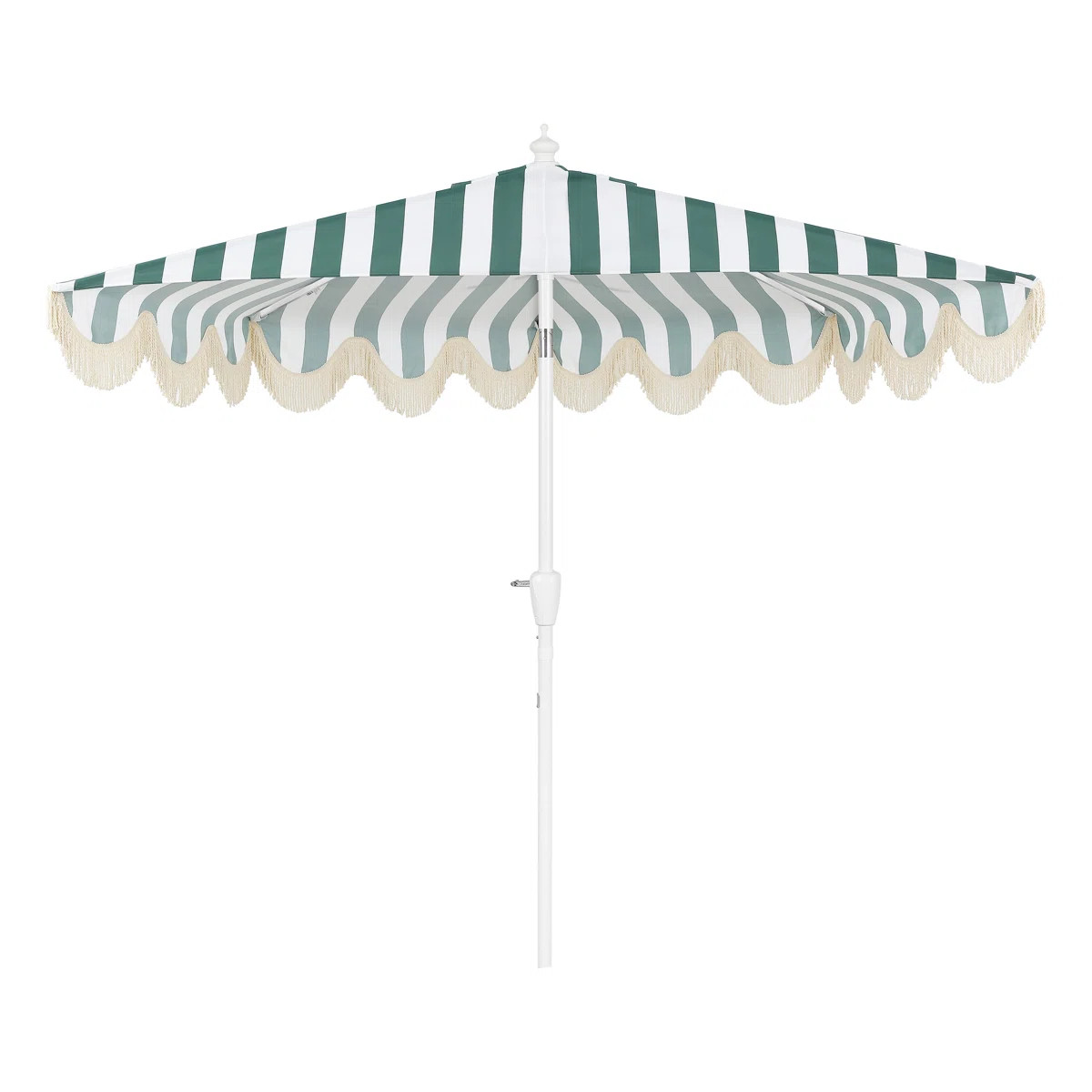 Tasheba 9 ft. Classic Scalloped Fringe Half Market Patio Umbrella with Crank, and UV Protection | Wayfair North America