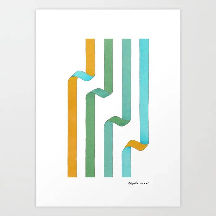Curly Stripes Art Print | Society6