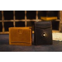 Leather Airtag Wallet Men | Apple Airtag Bifold With Money Clip Front Pocket W | Etsy (US)