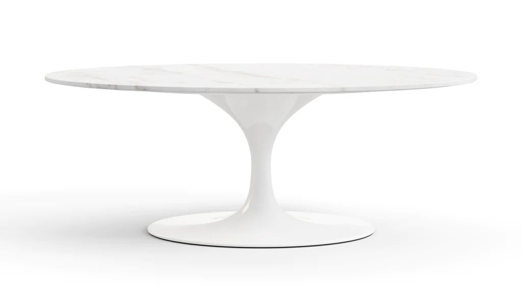 Tulip Coffee Table - Oval Tulip Coffee Table, Calacatta Marble | Interior Icons